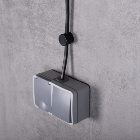 Einzel-Schalter + Steckdose IP54