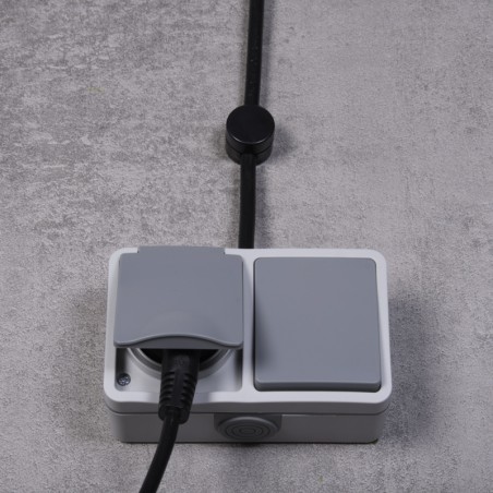 Einzel-Schalter Treppenlichtschalter + Steckdose IP54
