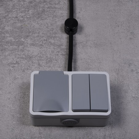 Doppelschalter + Steckdose IP54