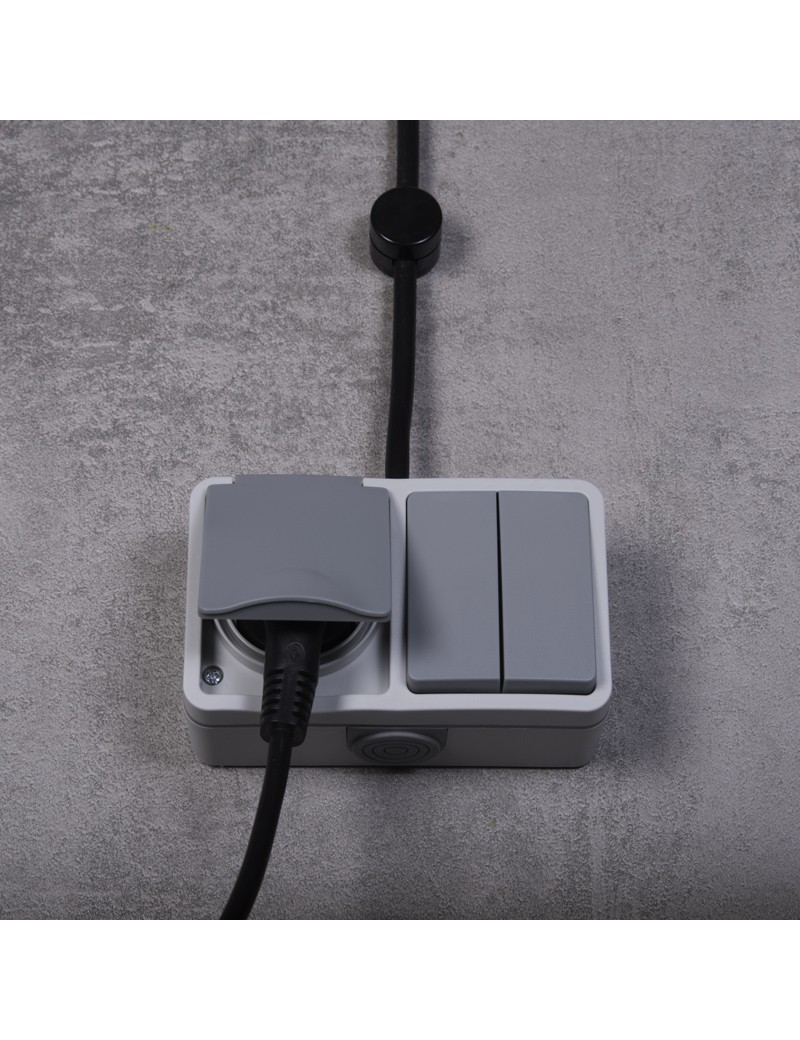 Doppelschalter + Steckdose IP54