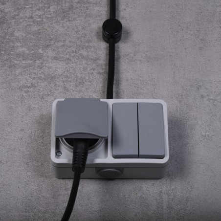Doppelschalter + Steckdose IP54