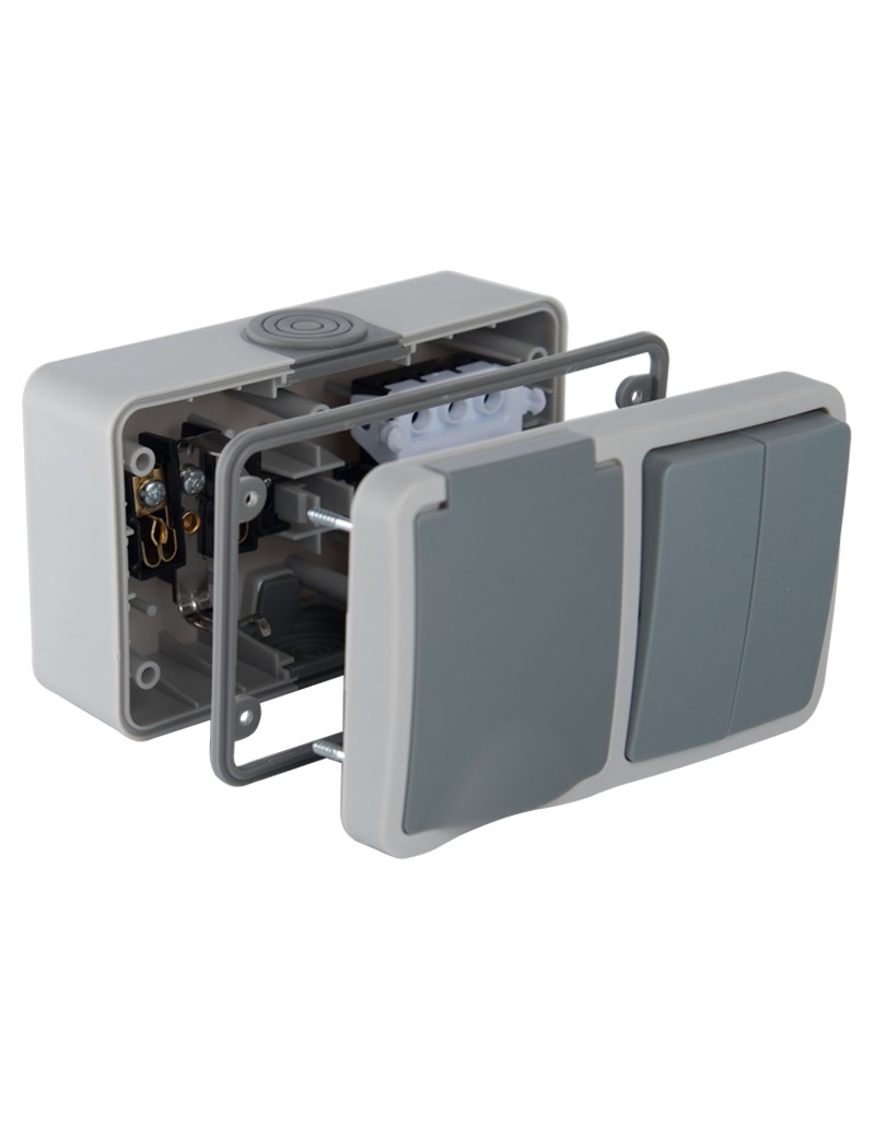 Doppelte SCHUKO-Steckdose IP54