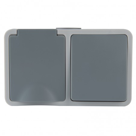 Einzel-Schalter + Steckdose IP54