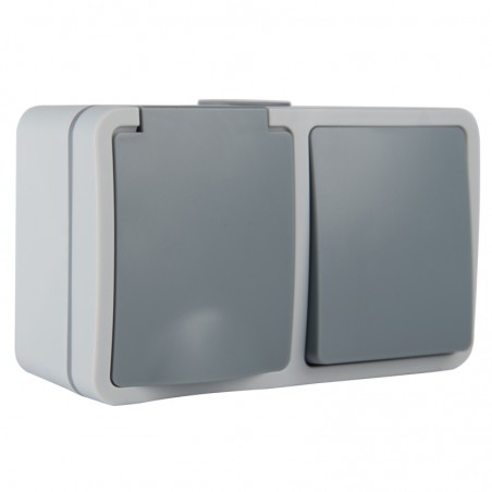 Einzel-Schalter + Steckdose IP54
