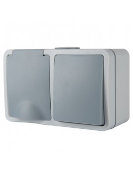 Einzel-Schalter Treppenlichtschalter + Steckdose IP54