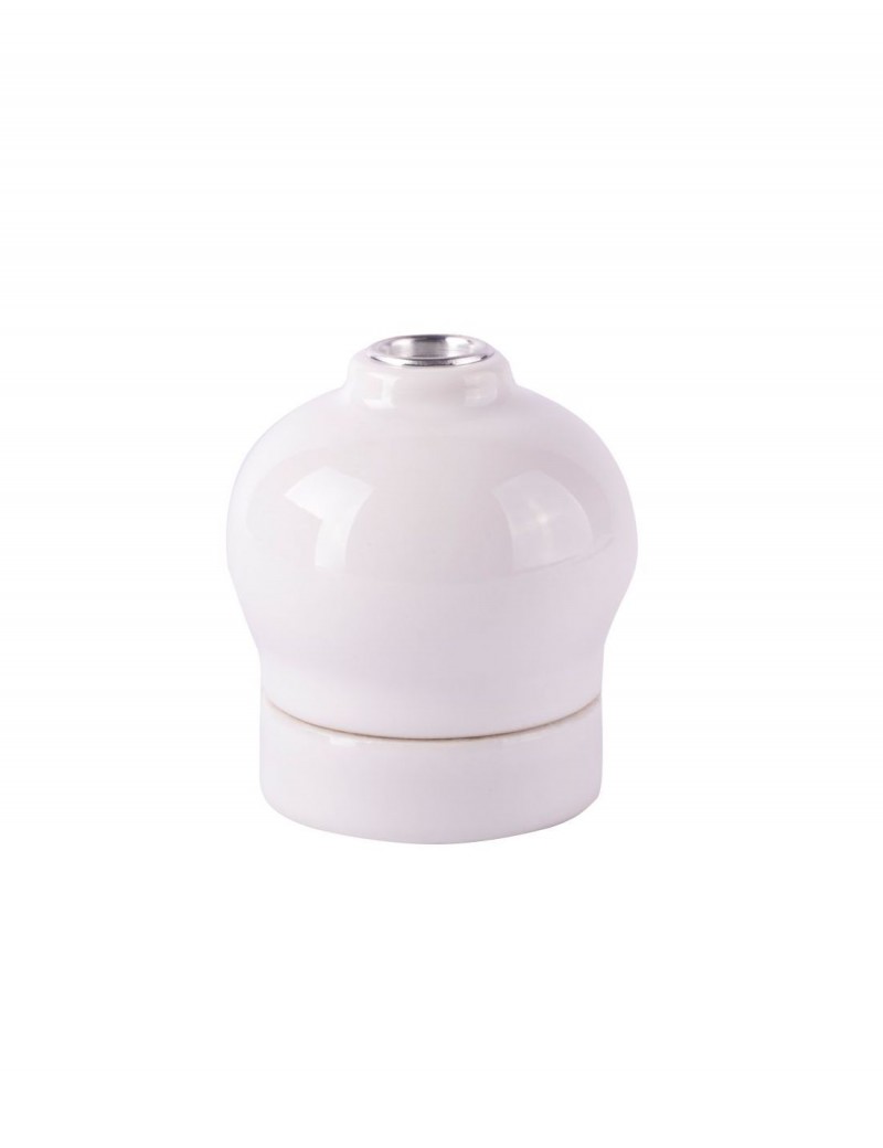 KERAMIKLAMPE FASSUNG E27 WEIß APFELFORM