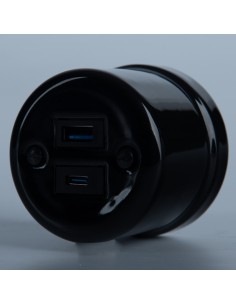 Keramische Aufputz-Steckdose 1x USB-A / 1x USB-C