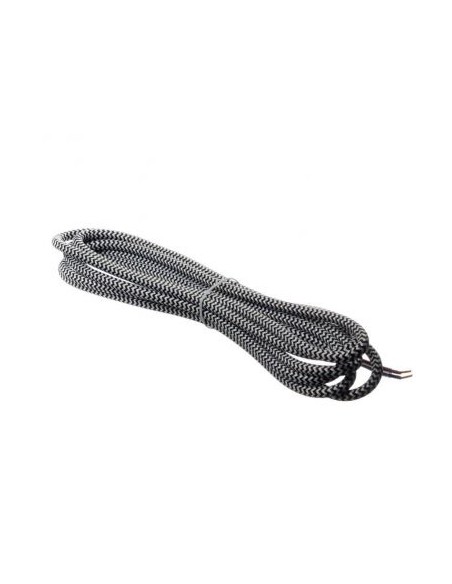 KABEL ZASILAJĄCY W OPLOCIE 230V 2x0,75mm 3m CZARNO-BIAŁY