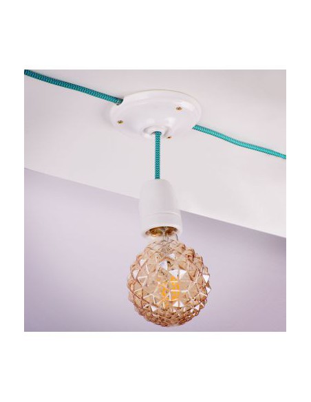 KABEL ZASILAJĄCY W OPLOCIE 230V 2x0,75mm 1,8m TURKUSOWO-MORSKI