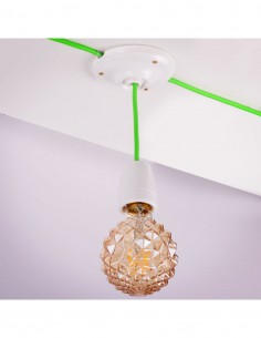 KABEL ZASILAJĄCY W OPLOCIE 230V 2x0,75mm 3m LIMONKOWY