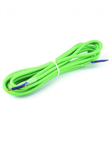 KABEL ZASILAJĄCY W OPLOCIE 230V 2x0,75mm 3m LIMONKOWY