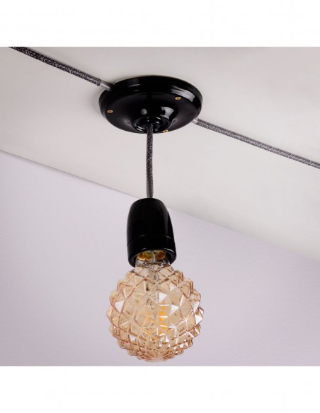 KABEL ZASILAJĄCY W OPLOCIE 230V 2x0,75mm 3m CZARNO-BIAŁY