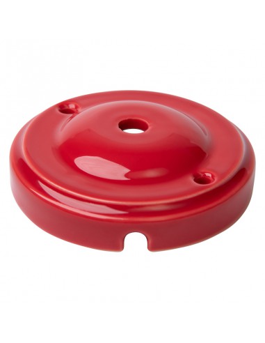 ROTE KERAMIK RUNDE DECKENROSETTE 100mm "APFEL"
