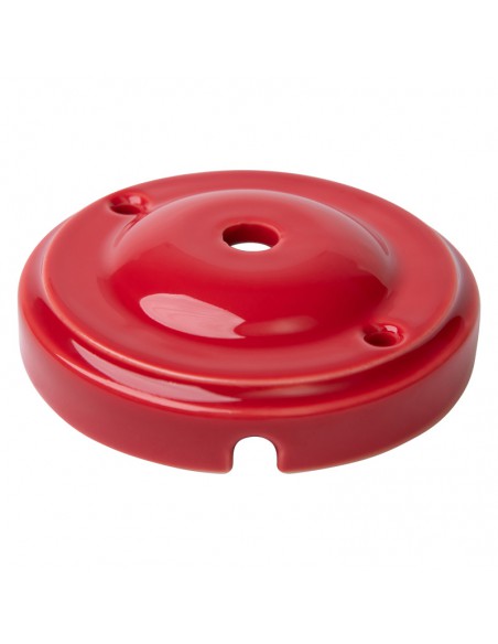 ROTE KERAMIK RUNDE DECKENROSETTE 100mm "APFEL"
