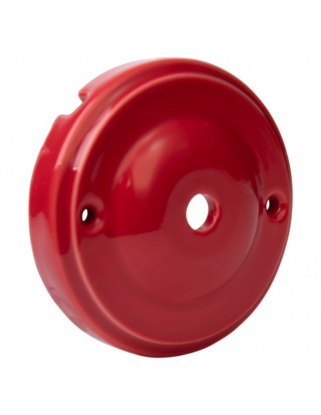 ROTE KERAMIK RUNDE DECKENROSETTE 100mm "APFEL"