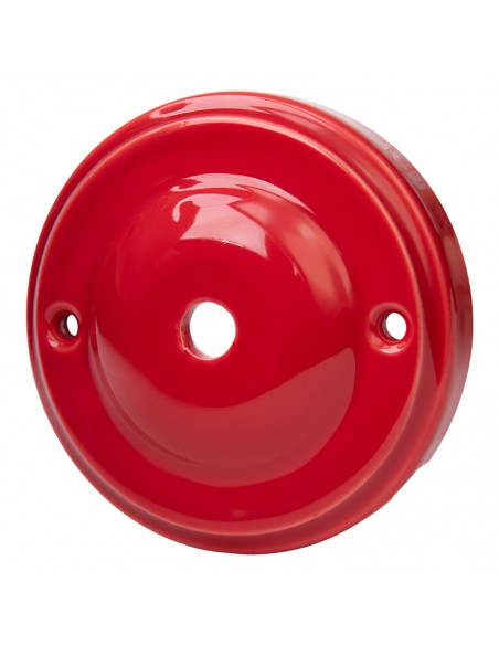 ROTE KERAMIK RUNDE DECKENROSETTE 100mm "APFEL"