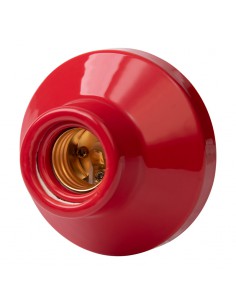 ROTE KERAMIKLAMPENFASSUNG E27 3,5" HOCHFREQUENZ GERADLINIG