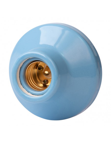 Keramik E27 Lampenfassung 3,5" Hochfrequenz Gerade Pastellblau