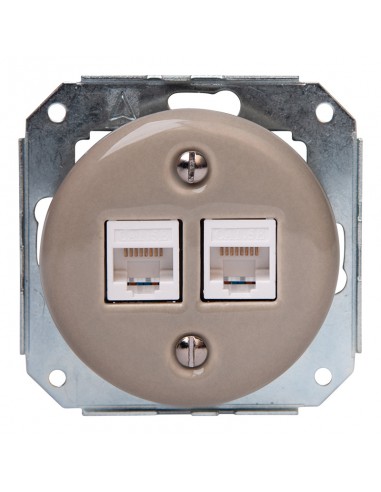 KERAMIK 2xRJ45 UNTERPUTZ-STECKDOSE...
