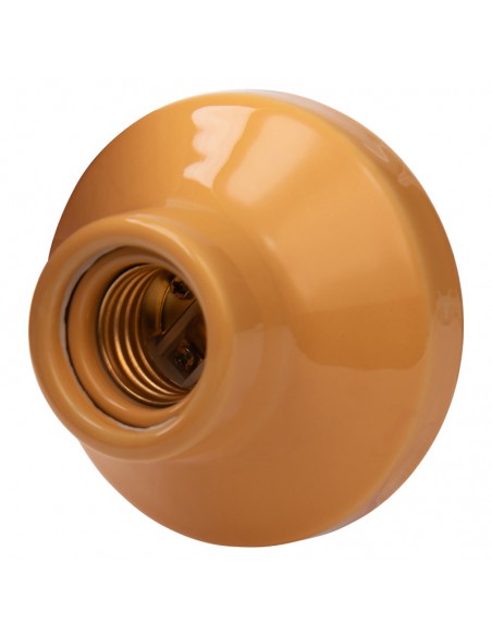 Keramischer E27 Lampenhalter 3,5" Hochfrequenz gerade Gelb