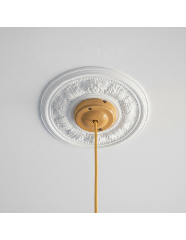 Keramische runde Deckenrosette 100mm Apfel Gelb