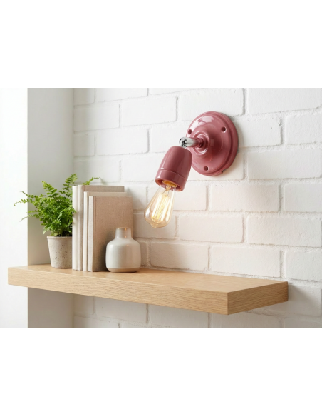 EINSTELLBARE KERAMIK WAND- UND DECKENLEUCHTE PASTELL LACHS