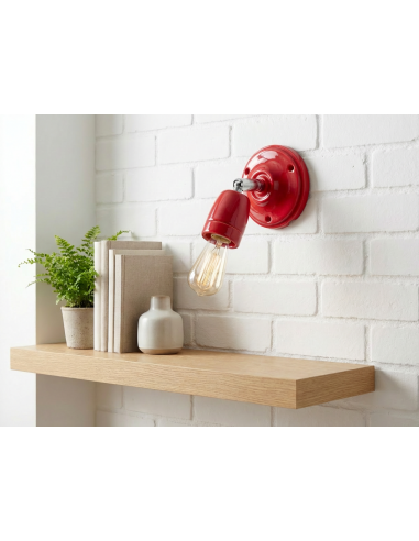 ROTE VERSTELLBARE WAND-/DECKENKERAMIKLEUCHTE