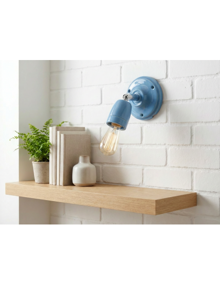 Verstellbare Keramik Wand-/Deckenleuchte Pastellblau