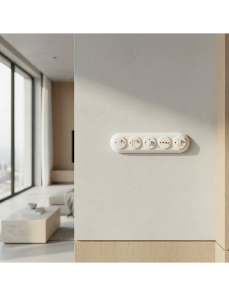 CERAMICZNA RAMKA PIĘCIOKROTNA PODTYNKOWA BIAŁA CRPT5W