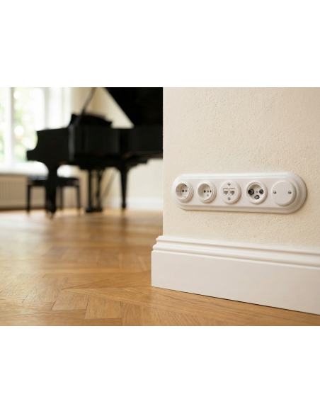 CERAMICZNA RAMKA PIĘCIOKROTNA PODTYNKOWA BIAŁA CRPT5W
