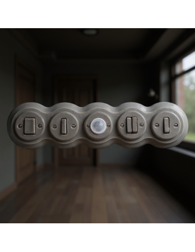 CERAMICZNA RAMKA PIĘCIOKROTNA BAŁWANEK SZARA