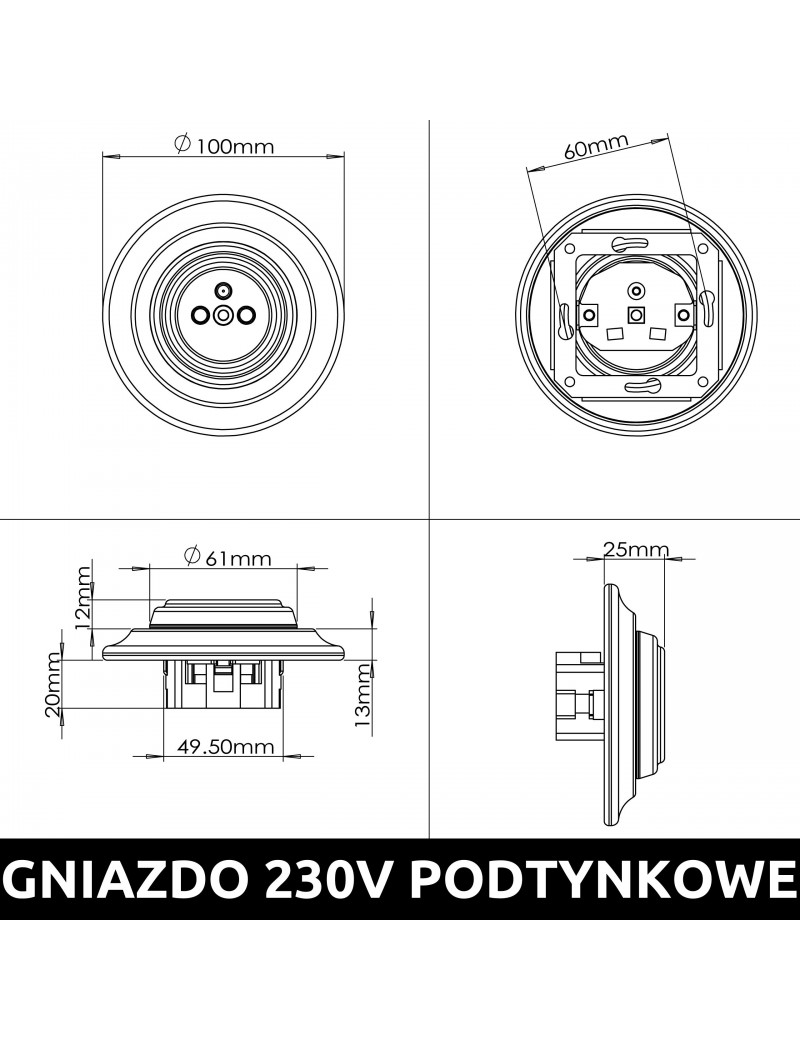 230V SCHUKO-Steckdose