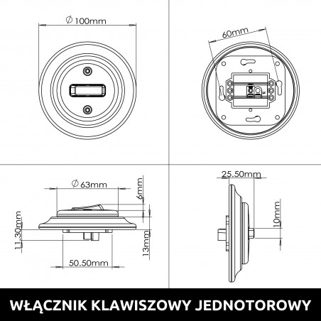 Einzelpoliger Taster mit Schalter