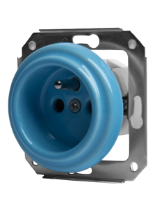 Steckdose in Pastellazur