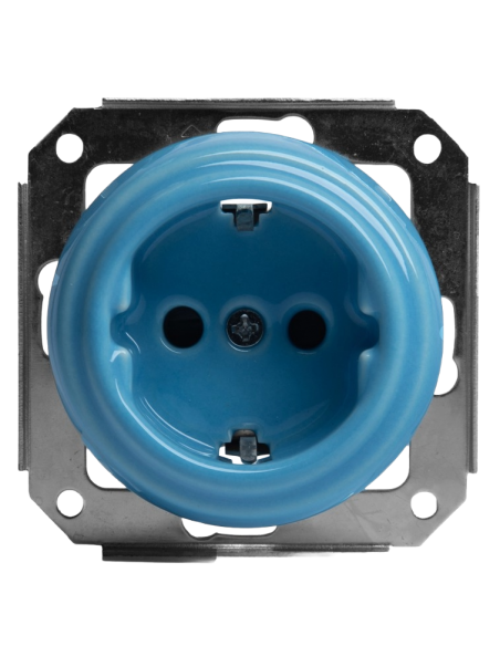 Schuko-Steckdose in Pastellblau