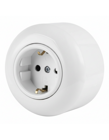 LOFT 230V SCHUKO STECKDOSE WEISS AUFPUTZ EINZEL...