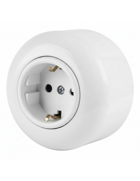 LOFT 230V SCHUKO STECKDOSE WEISS AUFPUTZ EINZEL JLM