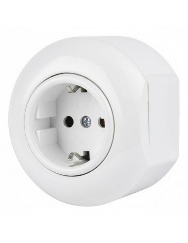 LOFT 230V SCHUKO STECKDOSE WEISS AUFPUTZ...