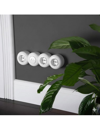 LOFT 230V SCHUKO STECKDOSE WEISS AUFPUTZ EINZEL...
