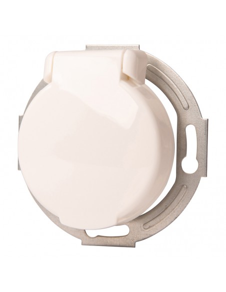 LOFT GNIAZDO 230V SCHUKO Z KLAPKĄ BIAŁE JLM BEZ RAMKI