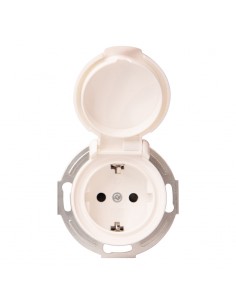 LOFT GNIAZDO 230V SCHUKO Z KLAPKĄ BIAŁE JLM BEZ RAMKI 2