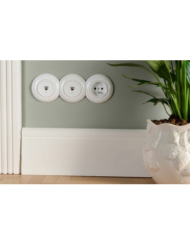 LOFT GNIAZDO 230V SCHUKO Z KLAPKĄ BIAŁE JLM BEZ...
