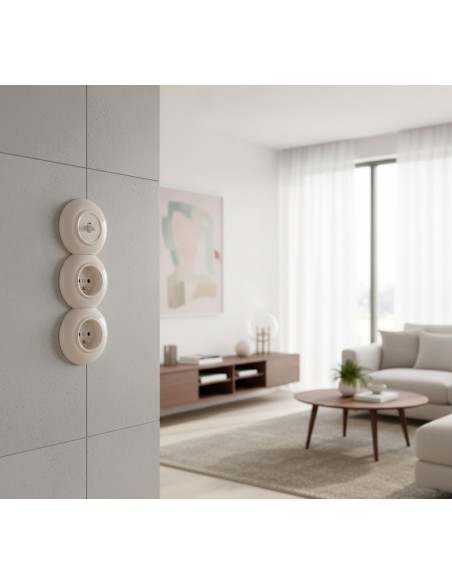 LOFT GNIAZDO 230V SCHUKO Z KLAPKĄ BIAŁE JLM BEZ RAMKI