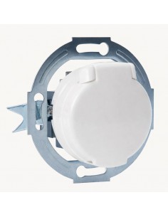 LOFT GNIAZDO 230V SCHUKO Z KLAPKĄ BIAŁE JLM BEZ RAMKI