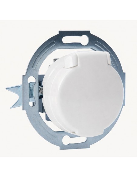 LOFT GNIAZDO 230V SCHUKO Z KLAPKĄ BIAŁE JLM BEZ RAMKI