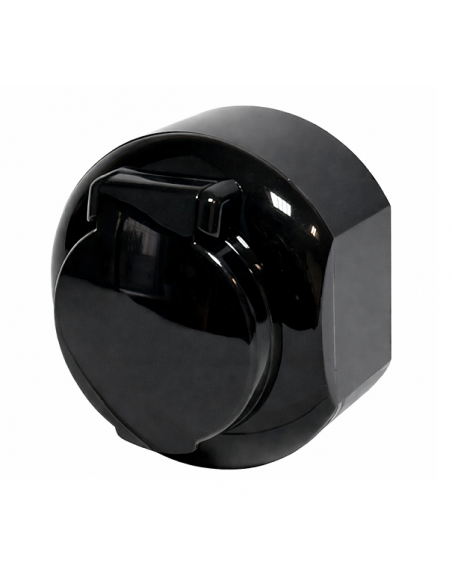 LOFT GNIAZDO 230V SCHUKO IP44 CZARNE NATYNKOWE KOŃCOWE JLM