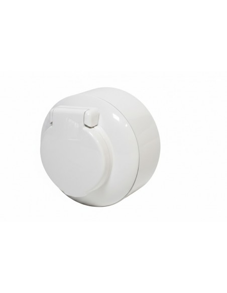 LOFT GNIAZDO 230V SCHUKO IP44 BIAŁE NATYNKOWE JEDNOKROTNE JLM